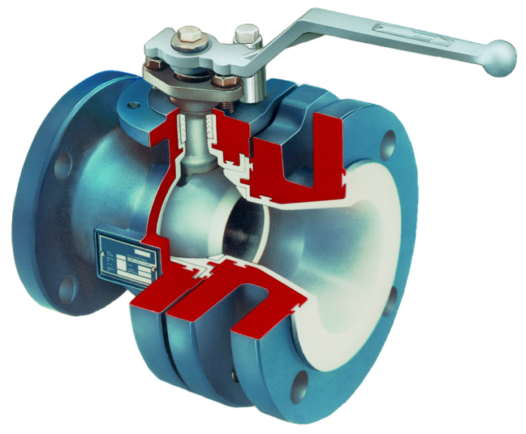 PFA lined reducing ball valve Atomac AKH6