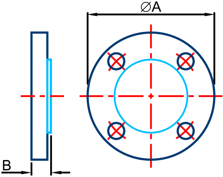 PTFE lined blank flange