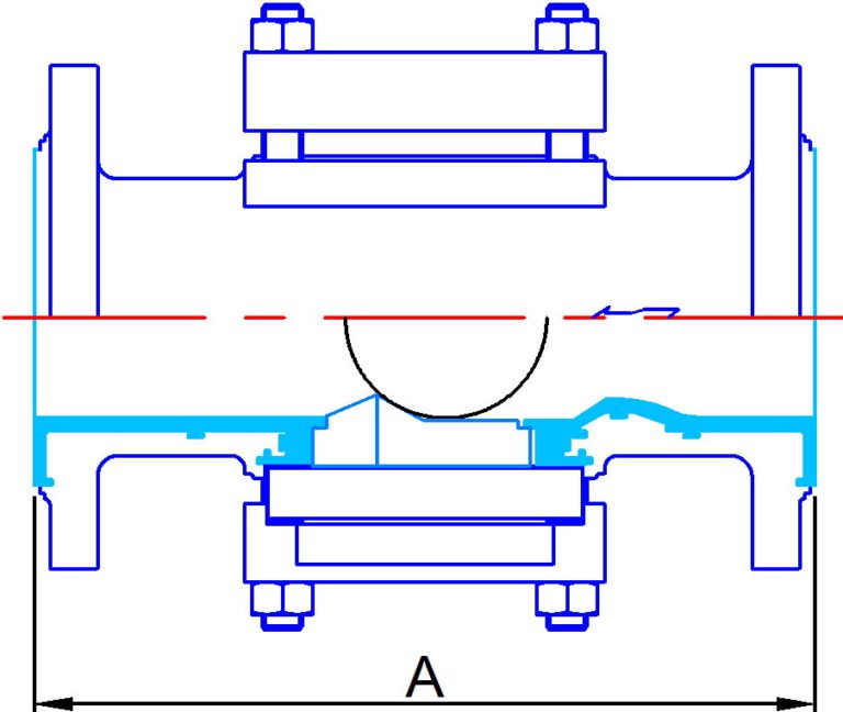 Atomac ARV2/SG Combined PFA lined ductile iron Ball Check Valve / Sight Glass