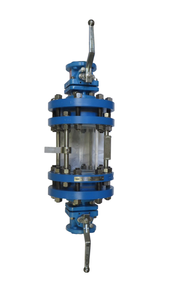 Dosing Sight glass with Tubular Sight Glass and 2 PFA lined ball valves