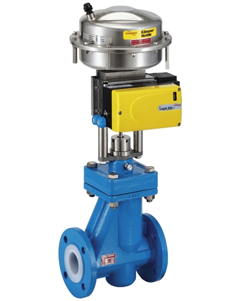 PFA lined Kammer Control Valve with Actuator for precision flow control